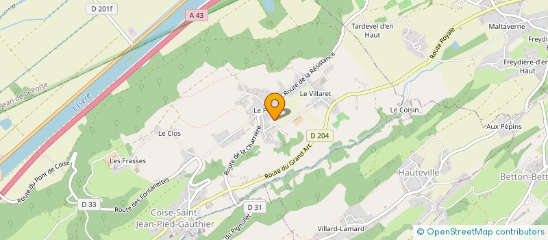 localisation de l'entreprise DU PUITS à COISE-SAINT-JEAN-PIED-GAUTHIER