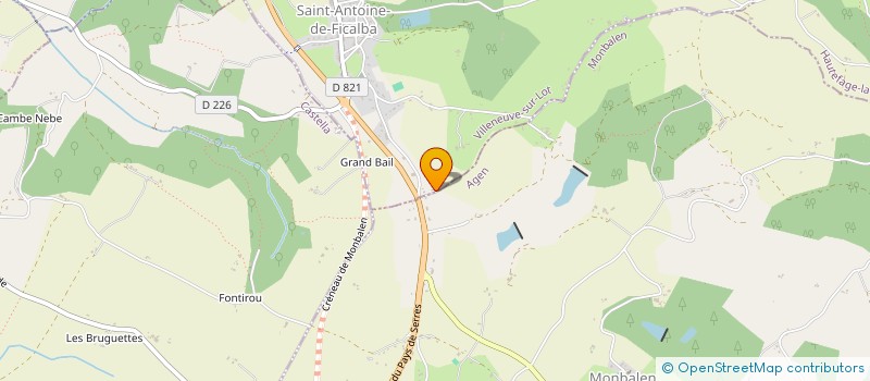 localisation de l'entreprise DU SEGURAN  SAINT-ANTOINE-DE-FICALBA