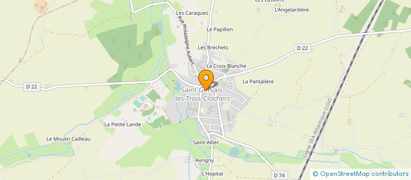 localisation de l'entreprise DU TEIL SAINT GAL SARL à SAINT-GERVAIS-LES-TROIS-CLOCHERS