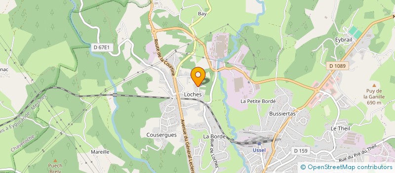 localisation de l'entreprise DU THEIL à USSEL