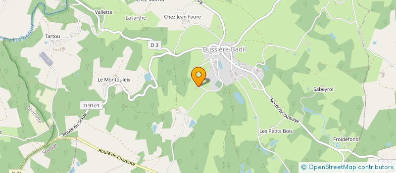 localisation de l'entreprise DUBOIS HENRI POUR SCI DU POUEIX à BUSSIERE-BADIL