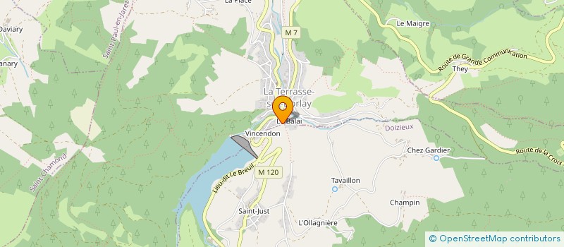 localisation de l'entreprise DUCULTY SERVICES PNEUMATIQUE - D.S.P.  LA TERRASSE-SUR-DORLAY