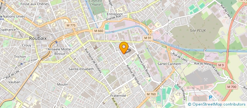 localisation de l'entreprise DUF  ROUBAIX