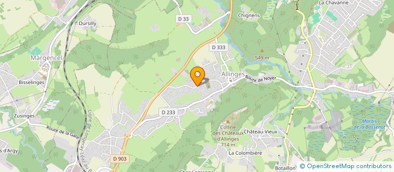 localisation de l'entreprise DUF.NET à ALLINGES