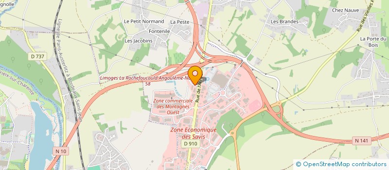 localisation de l'entreprise DUFOUR PISCINES & SPAS à CHAMPNIERS