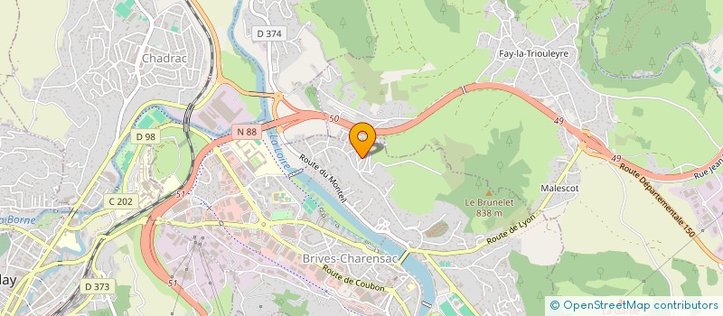 localisation de l'entreprise DUFY  BRIVES-CHARENSAC