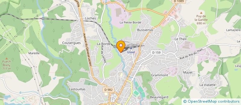 localisation de l'entreprise DULAC ET CIE  USSEL