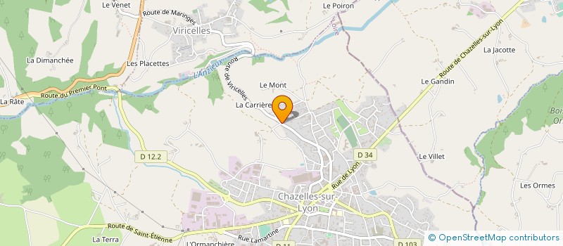 localisation de l'entreprise DUMAS MACONNERIE à CHAZELLES-SUR-LYON