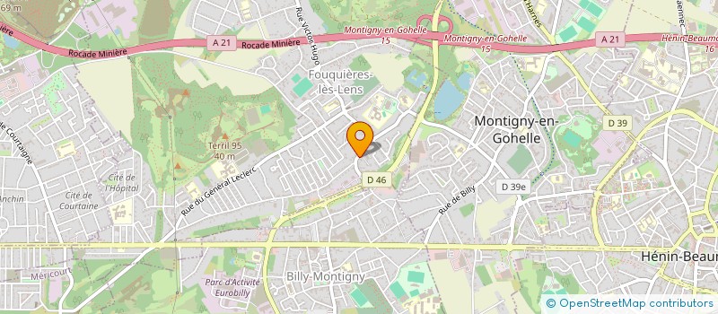 localisation de l'entreprise DUMONT ET FILS à FOUQUIERES-LES-LENS