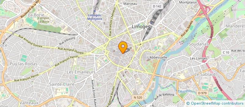 localisation de l'entreprise DUO à LIMOGES