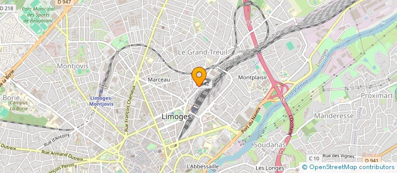 localisation de l'entreprise DUPRAM à LIMOGES