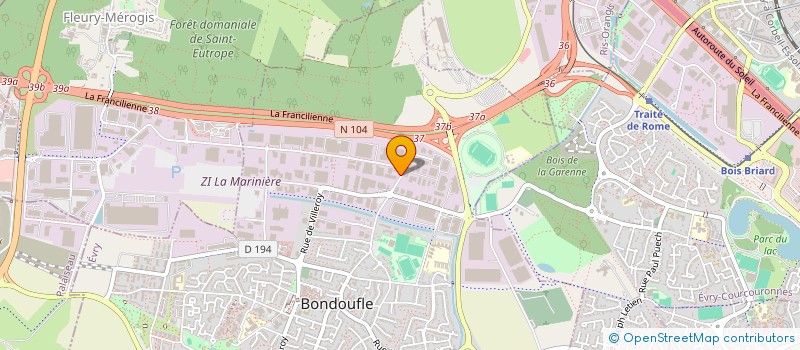 localisation de l'entreprise DURIEU S.A  BONDOUFLE