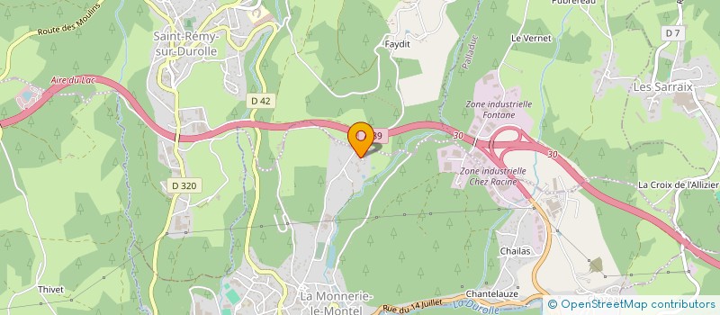 localisation de l'entreprise DUROLLE FACADES  LA MONNERIE-LE MONTEL
