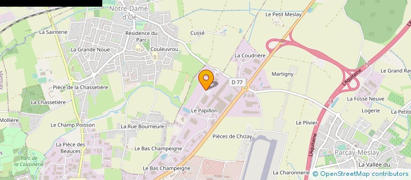localisation de l'entreprise DUSOLIER-CALBERSON à PARCAY-MESLAY