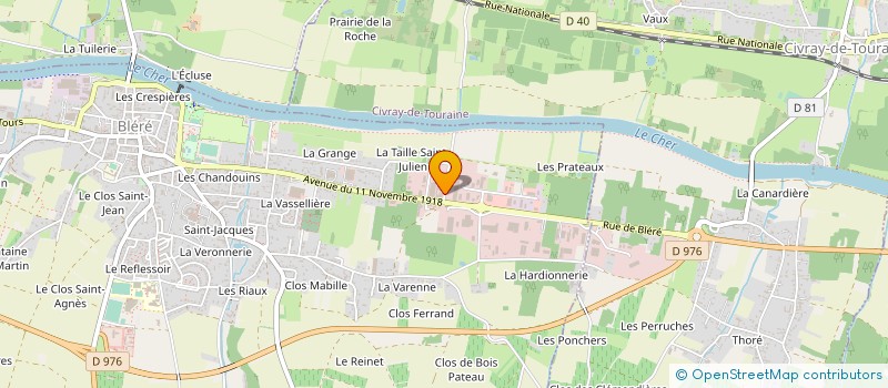 localisation de l'entreprise DUTARDRE S.A.S. à BLERE