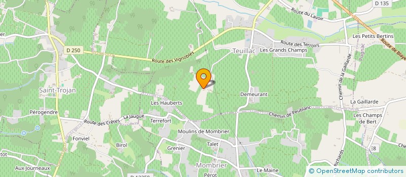 localisation de l'entreprise DUTOYA à TEUILLAC