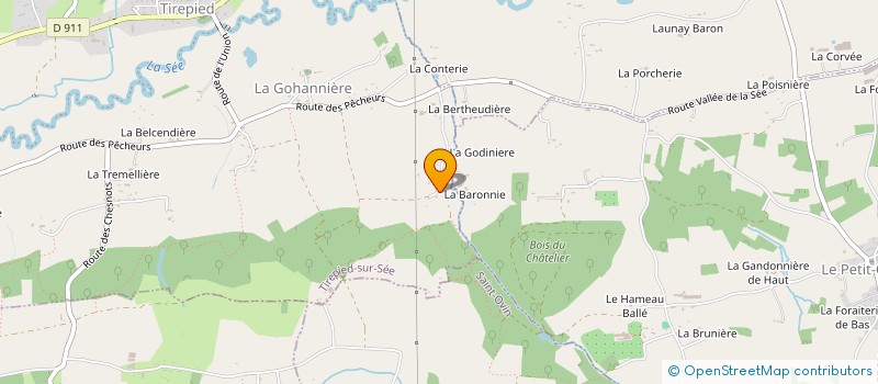 localisation de l'entreprise DUVAL CUDELOU  TIREPIED-SUR-SEE