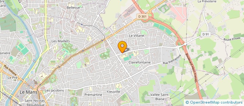 localisation de l'entreprise DUVAL ESPACE FENETRE RESEAU  LE MANS