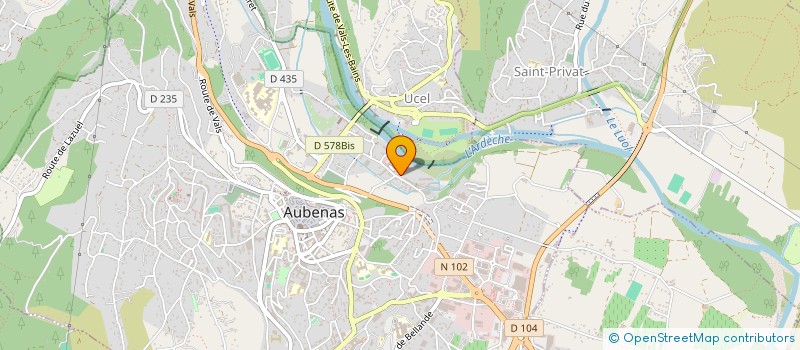 localisation de l'entreprise DUVERNAY TP à AUBENAS