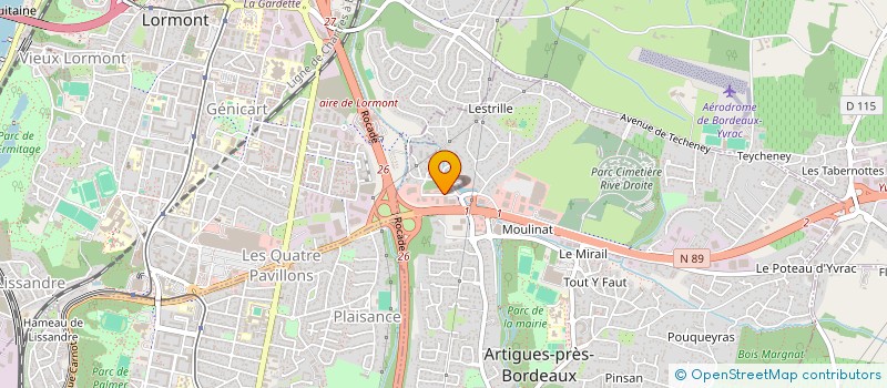 localisation de l'entreprise DX IMPACT  ARTIGUES-PRES-BORDEAUX