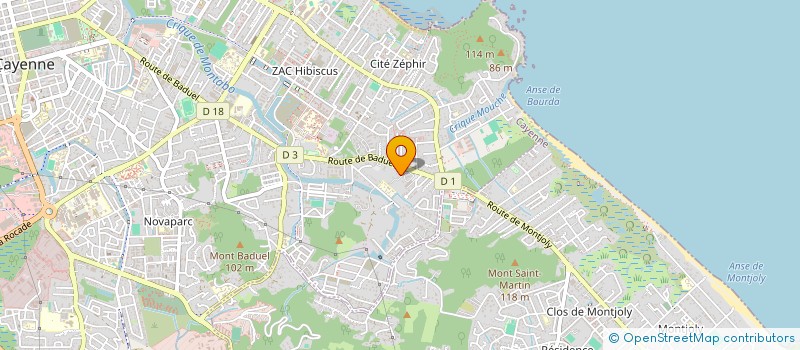 localisation de l'entreprise DYNAMIC CREW GUYANE  CAYENNE