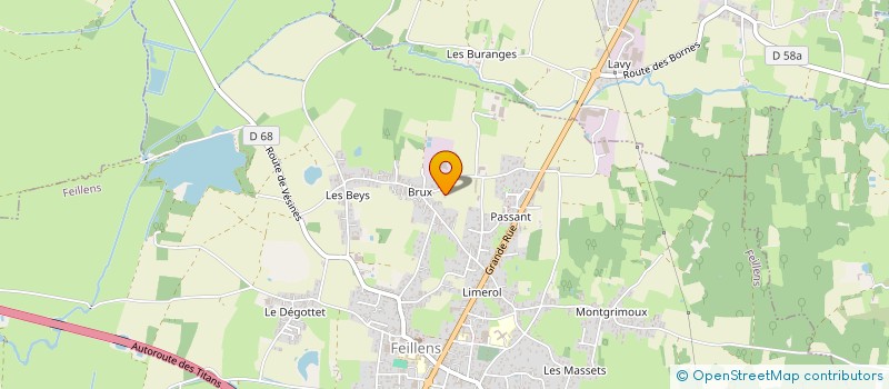 localisation de l'entreprise DYNAMIC DANSE à FEILLENS
