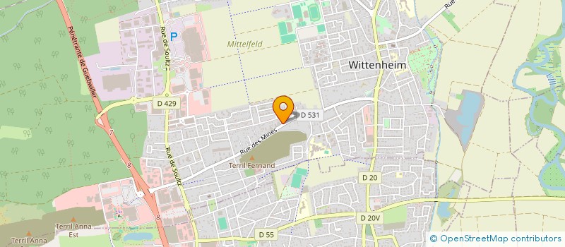 localisation de l'entreprise DYNAMICS FITNESS à WITTENHEIM