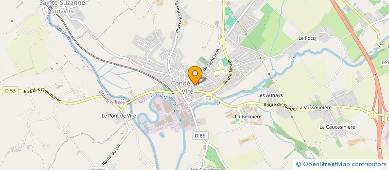 localisation de l'entreprise DYNAMIQUE COMMERCIALE ET ARTISANALE DE CONDE SUR VIRE.  CONDE-SUR-VIRE