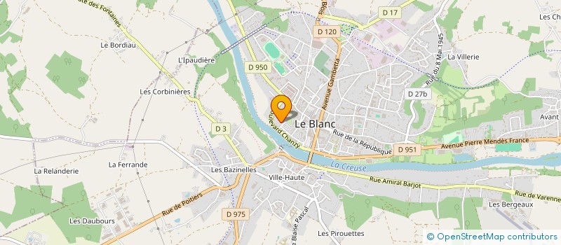 localisation de l'entreprise DYNAMO à LE BLANC