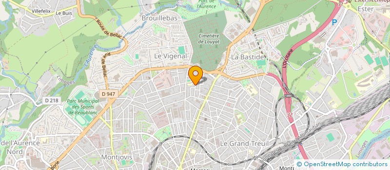 localisation de l'entreprise DYNANOVA à LIMOGES