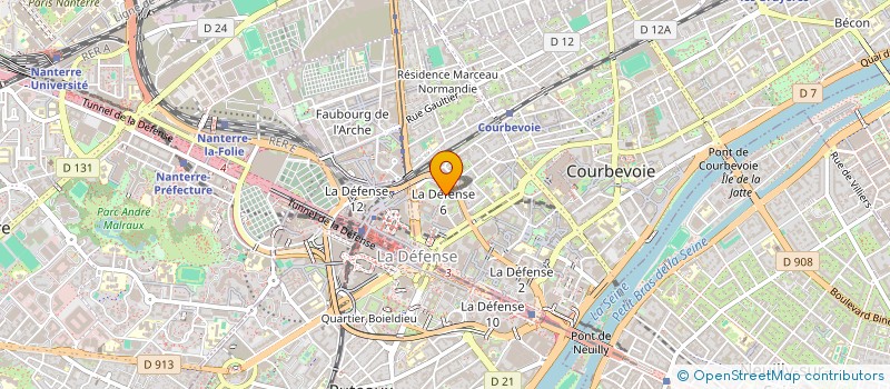 localisation de l'entreprise E 2 B INFODEF à COURBEVOIE