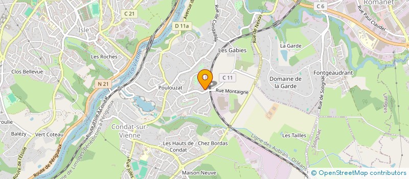 localisation de l'entreprise E.2.R à CONDAT-SUR-VIENNE