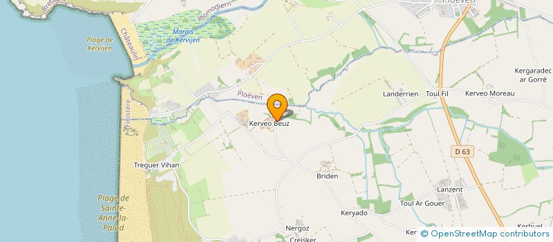 localisation de l'entreprise E.A.R.L. DE KERVEO BEUZ à PLONEVEZ-PORZAY