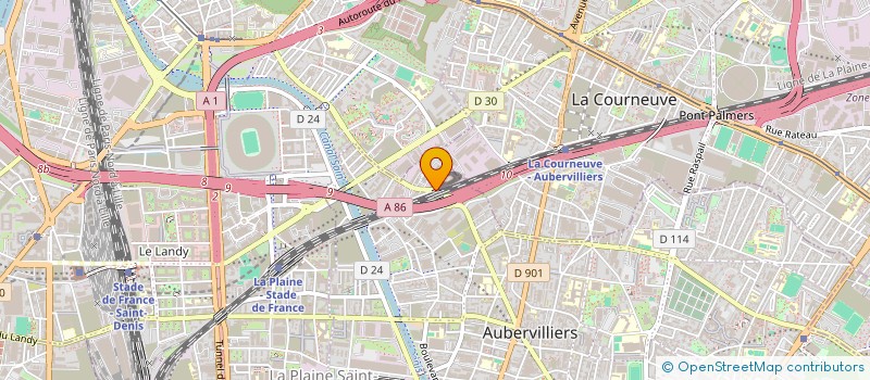 localisation de l'entreprise E.B à AUBERVILLIERS