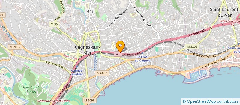 localisation de l'entreprise E.B.A. à CAGNES-SUR-MER