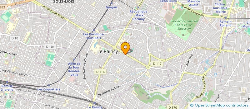 localisation de l'entreprise E.B. NETTOYAGE à LE RAINCY