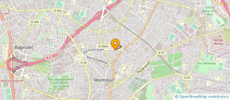 localisation de l'entreprise E.C.  MONTREUIL