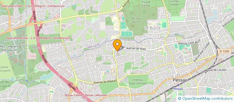 localisation de l'entreprise E.C.B.  PESSAC