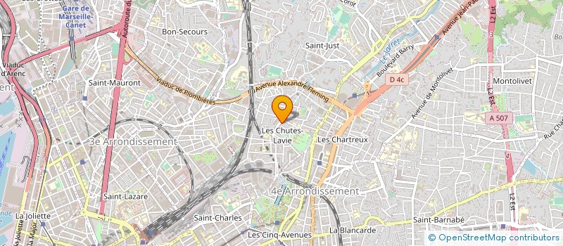 localisation de l'entreprise E.C.R.B (ETUDE DE CONSTRUCTION ET DE RENOVATION EN BATIMENT) à MARSEILLE
