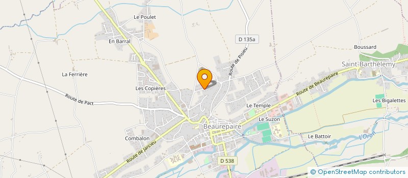 localisation de l'entreprise E.C.T. à BEAUREPAIRE