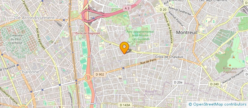 localisation de l'entreprise E.D.A à MONTREUIL