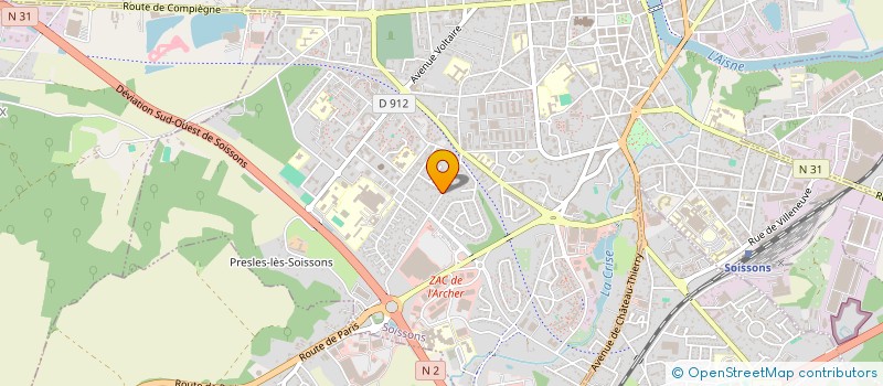 localisation de l'entreprise E.D.A. à SOISSONS