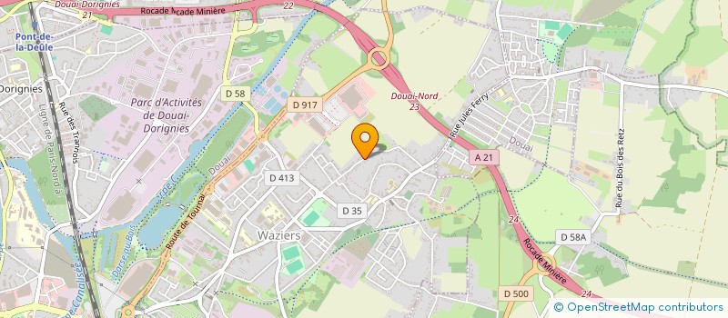 localisation de l'entreprise E.D.G.P.  WAZIERS