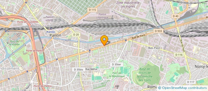 localisation de l'entreprise E.G.B. à PANTIN