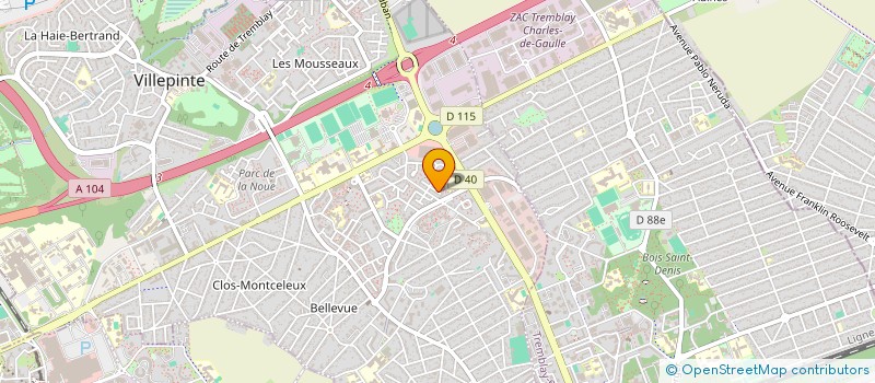 localisation de l'entreprise E.G.B. ELEC à VILLEPINTE