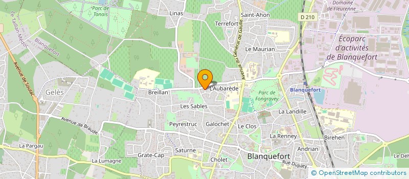 localisation de l'entreprise E.G.L.B. à BLANQUEFORT