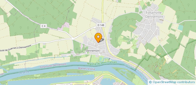localisation de l'entreprise E.G.M.O. à FOLLAINVILLE-DENNEMONT