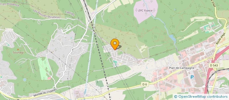 localisation de l'entreprise E.G.P.(ELECTRICITE GENERALE PROVENCE) à LES PENNES-MIRABEAU