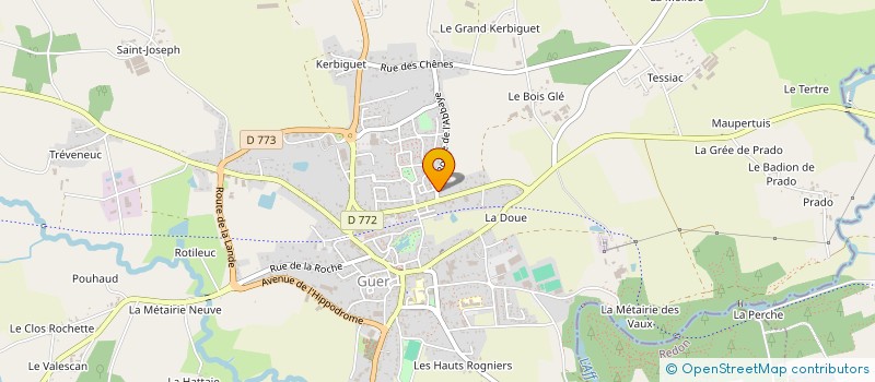 localisation de l'entreprise E.G.P.J. ELECTRICITE GENERALE PLOMBERIE JOUBAIRE  GUER