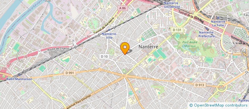 localisation de l'entreprise E.G.V.  NANTERRE